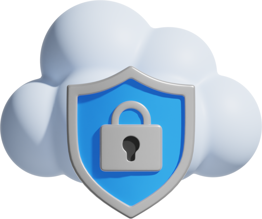 Cloud Security 3D Icon